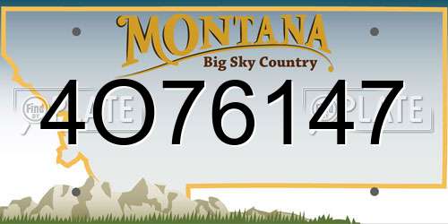 4O76147 Montana License Plate