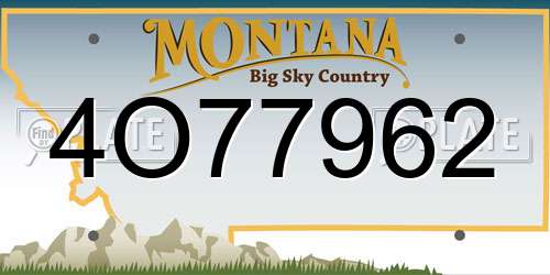 4O77962 Montana License Plate