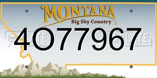 4O77967 Montana License Plate