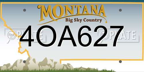 4OA627 Montana License Plate