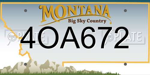 4OA672 Montana License Plate