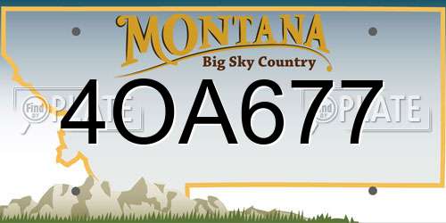 4OA677 Montana License Plate