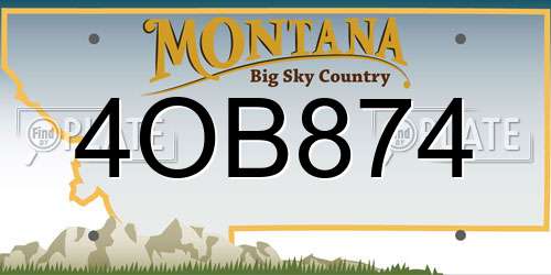 4OB874 Montana License Plate