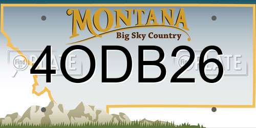 4ODB26 Montana License Plate