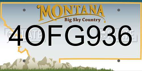 4OFG936 Montana License Plate