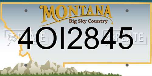4OI2845 Montana License Plate