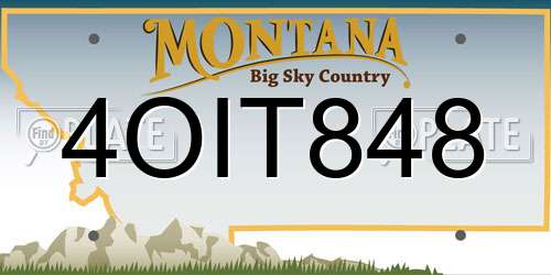 4OIT848 Montana License Plate