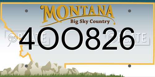 4OO826 Montana License Plate