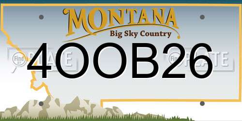 4OOB26 Montana License Plate