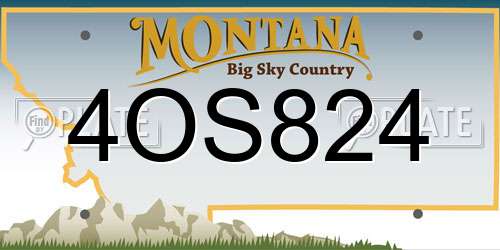 4OS824 Montana License Plate