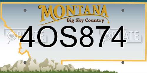 4OS874 Montana License Plate