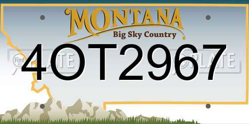 4OT2967 Montana License Plate