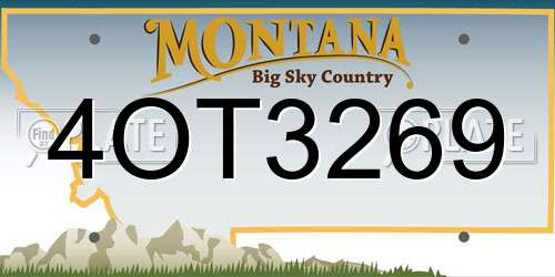 4OT3269 Montana License Plate