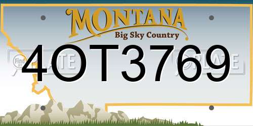 4OT3769 Montana License Plate
