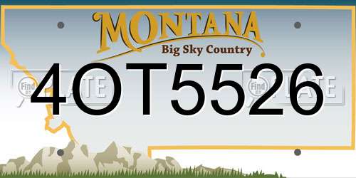4OT5526 Montana License Plate