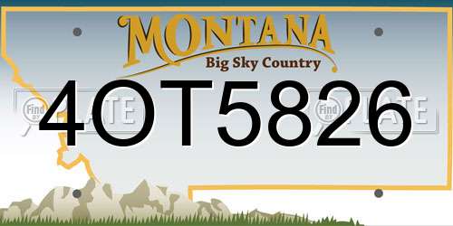 4OT5826 Montana License Plate