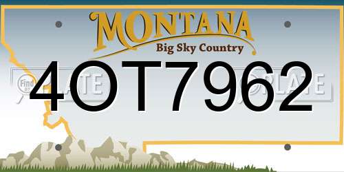 4OT7962 Montana License Plate