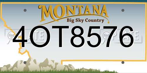 4OT8576 Montana License Plate