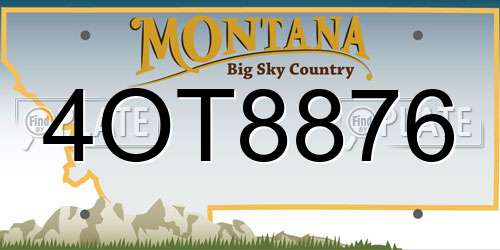 4OT8876 Montana License Plate
