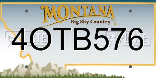 4OTB576 Montana License Plate
