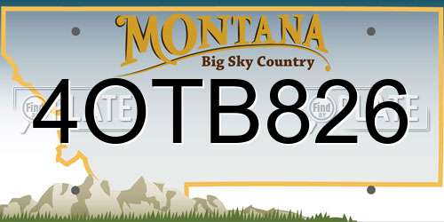 4OTB826 Montana License Plate