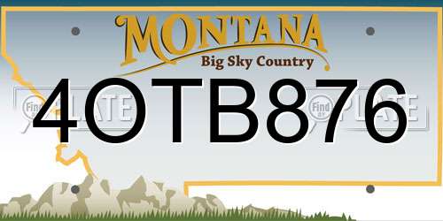 4OTB876 Montana License Plate