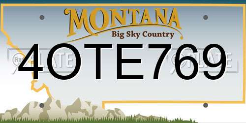 4OTE769 Montana License Plate