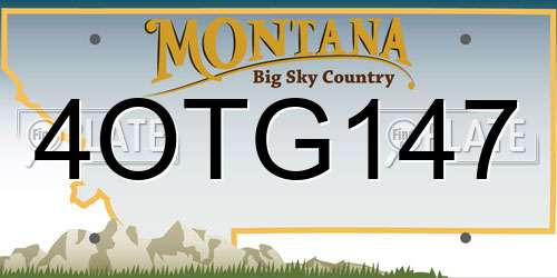 4OTG147 Montana License Plate