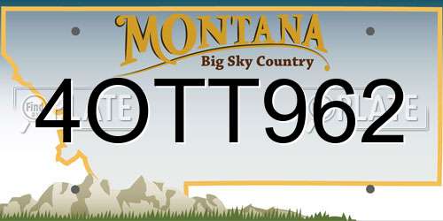 4OTT962 Montana License Plate