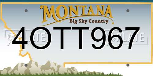 4OTT967 Montana License Plate