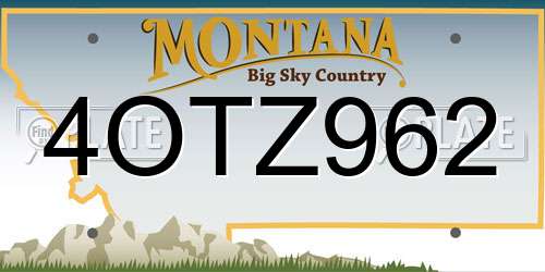 4OTZ962 Montana License Plate