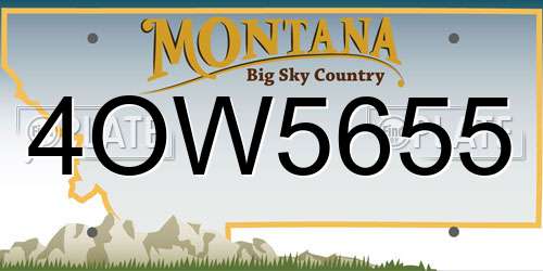 4OW5655 Montana License Plate