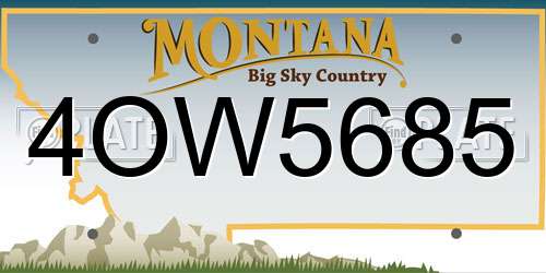 4OW5685 Montana License Plate