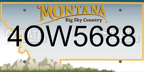 4OW5688 Montana License Plate
