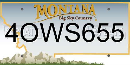 4OWS655 Montana License Plate