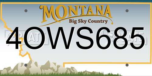 4OWS685 Montana License Plate