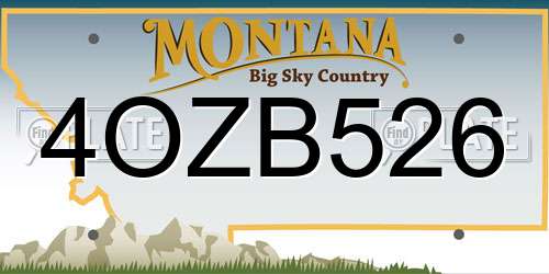 4OZB526 Montana License Plate