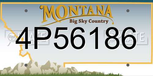 4P56186 Montana License Plate