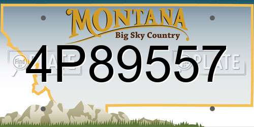 4P89557 Montana License Plate