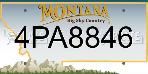 4PA8846 Montana License Plate