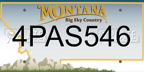 4PAS546 Montana License Plate