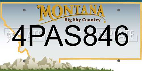 4PAS846 Montana License Plate