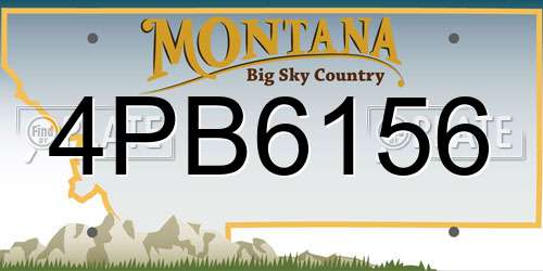 4PB6156 Montana License Plate