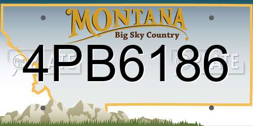 4PB6186 Montana License Plate