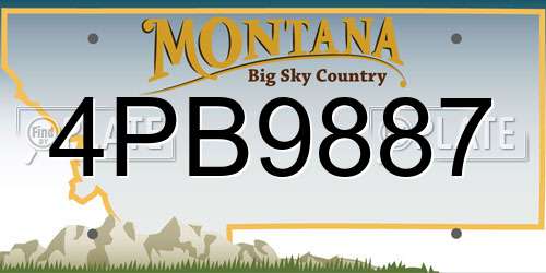 4PB9887 Montana License Plate
