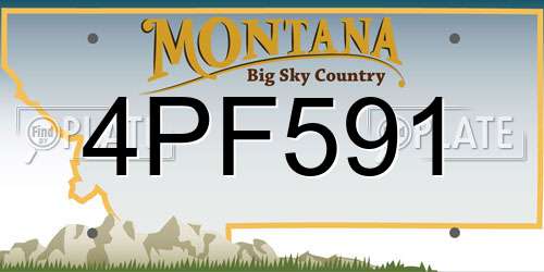 4PF591 Montana License Plate