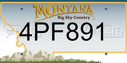 4PF891 Montana License Plate