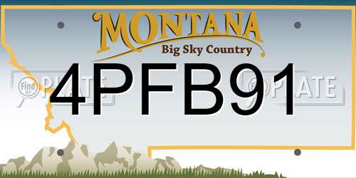 4PFB91 Montana License Plate