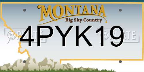 4PYK19 Montana License Plate