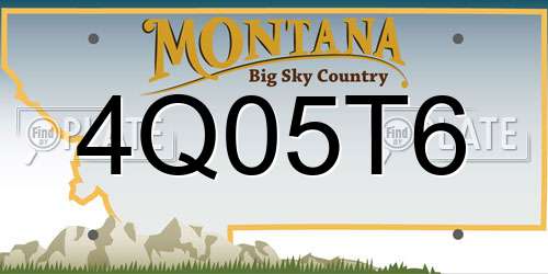 4Q05T6 Montana License Plate